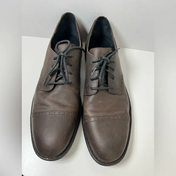Born Brown Suede Cap Toe Quarter Brogue Derby Shoes Lace Business Mens 15M / 49