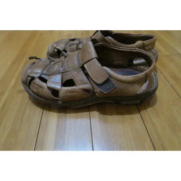 BORN 'Cabot III' Brown Leather Fisherman Comfort Sandals Men's Sz 9 Eur 42.5