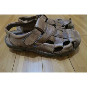 BORN 'Cabot III' Brown Leather Fisherman Comfort Sandals Men's Sz 9 Eur 42.5