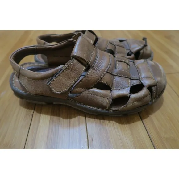 BORN 'Cabot III' Brown Leather Fisherman Comfort Sandals Men's Sz 9 Eur 42.5
