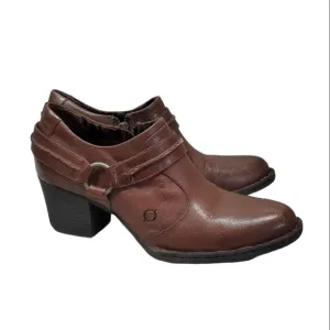 Born Women Ankle Leather Comfort Heels shoes boots sz 10