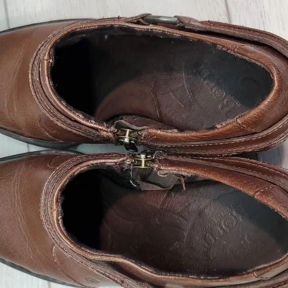 Born Women Ankle Leather Comfort Heels shoes boots sz 10