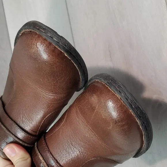 Born Women Ankle Leather Comfort Heels shoes boots sz 10