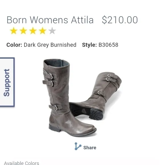 Born Women Attila  Comfort Leather Tall Riding Boots shoes sz 7.5