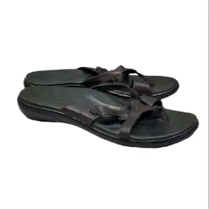Born Women Comfort Leather Strappy Sandals Flip Flop shoes sz 7