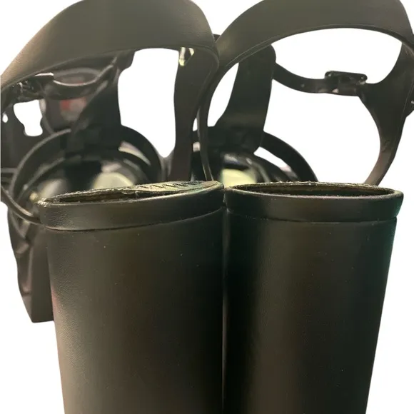 BP Amaya Black faux leather Strappy Platform Sandals size 11M
