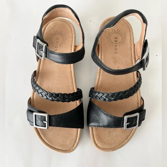 Brioso Solera leather comfort sandals black 8.5