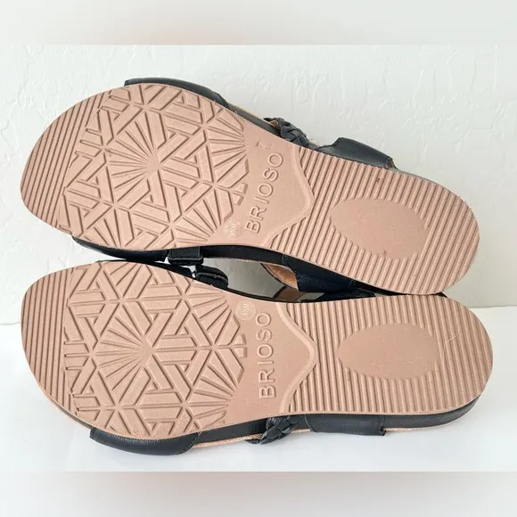 Brioso Solera leather comfort sandals black 8.5