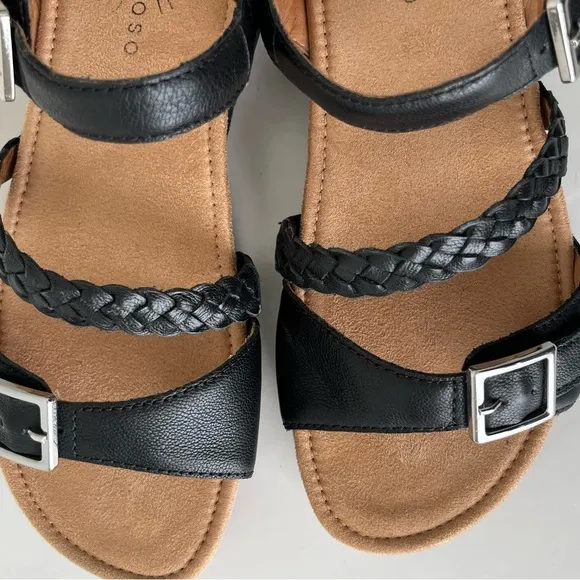 Brioso Solera leather comfort sandals black 8.5