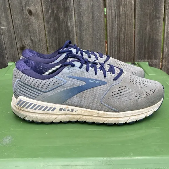 Brooks Beast 20 Running Walking Shoes Men’s Size 13EE Double Wide Grey Blue EUC