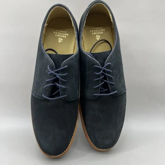 Brooks Brothers Classic Bucks Oxford Men Size 13 D Blue Nubuck Comfort Low Shoes