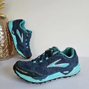Brooks Cascadia 7 Lace Up Trail Running Hiking Lightweight Sneaker Blue Shoes 8