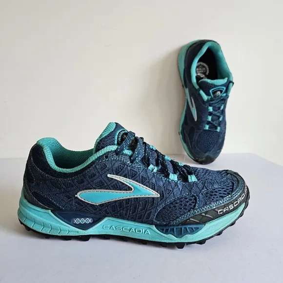 Brooks Cascadia 7 Lace Up Trail Running Hiking Lightweight Sneaker Blue Shoes 8