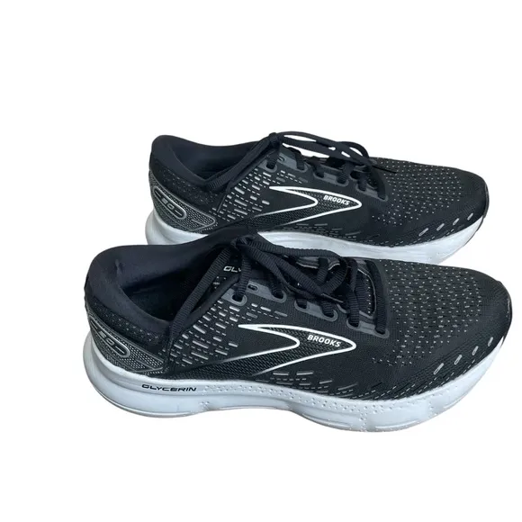 Brooks Glycerin 20 Men's Size 9.5 Running Shoes Black Athletic Gym Walking EUC