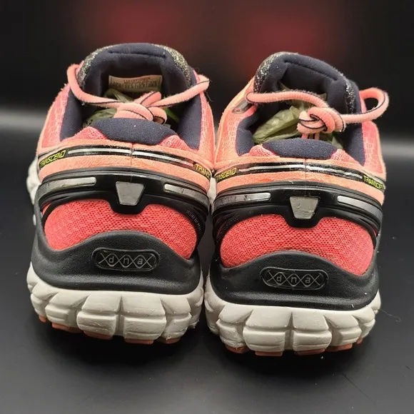 Brooks Mens Transcend Size 11.5D Ultimate Ride Running Shoes Orange Fitness