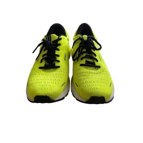 Brooks Ghost Mens Neon Green Lace Up Road Sneakers Athletic Running Shoes 11.5