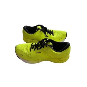 Brooks Ghost Mens Neon Green Lace Up Road Sneakers Athletic Running Shoes 11.5