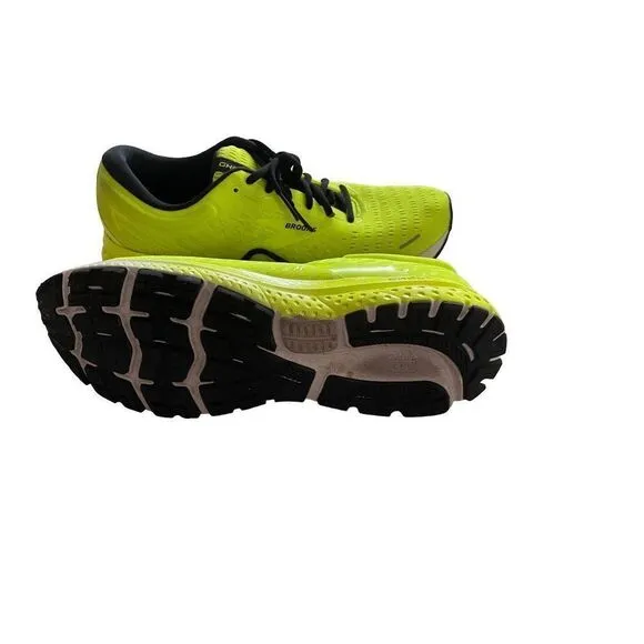 Brooks Ghost Mens Neon Green Lace Up Road Sneakers Athletic Running Shoes 11.5