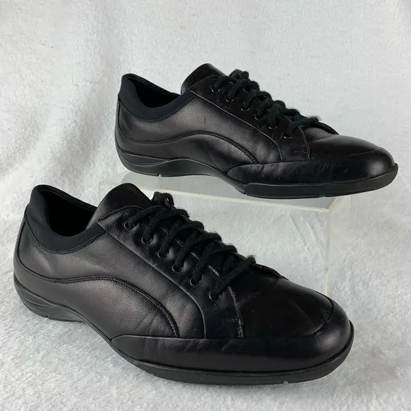 Bruno Magli Black Leather Casual Men's 9.5 ? M Lace Up Sneakers Shoes‎ Y2K Read
