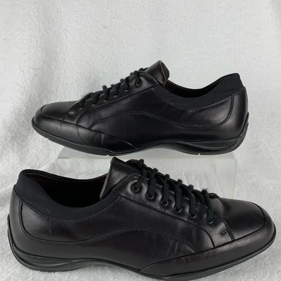 Bruno Magli Black Leather Casual Men's 9.5 ? M Lace Up Sneakers Shoes‎ Y2K Read