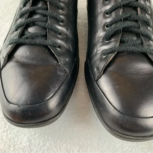 Bruno Magli Black Leather Casual Men's 9.5 ? M Lace Up Sneakers Shoes‎ Y2K Read