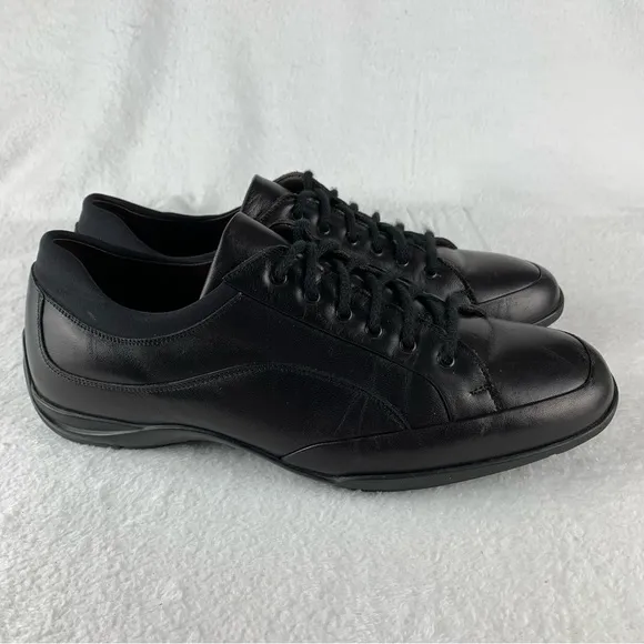 Bruno Magli Black Leather Casual Men's 9.5 ? M Lace Up Sneakers Shoes‎ Y2K Read