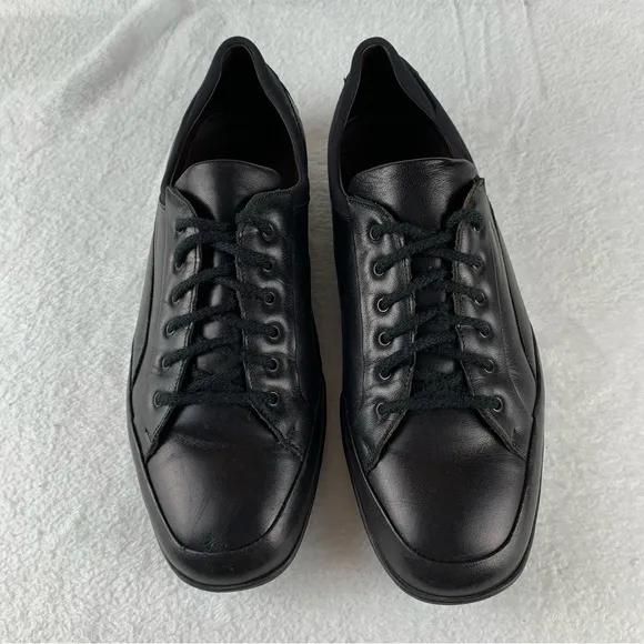 Bruno Magli Black Leather Casual Men's 9.5 ? M Lace Up Sneakers Shoes‎ Y2K Read