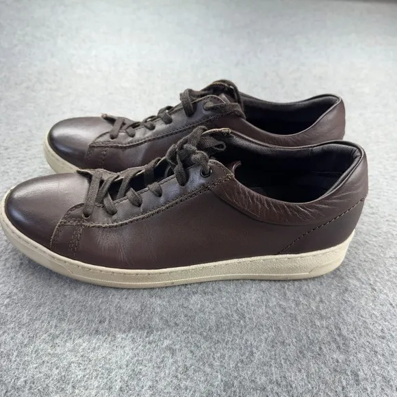 Bruno Magli Diego Sneakers Men's 10M Cognac Low Top Shoes‎ Brown Leather Lace Up