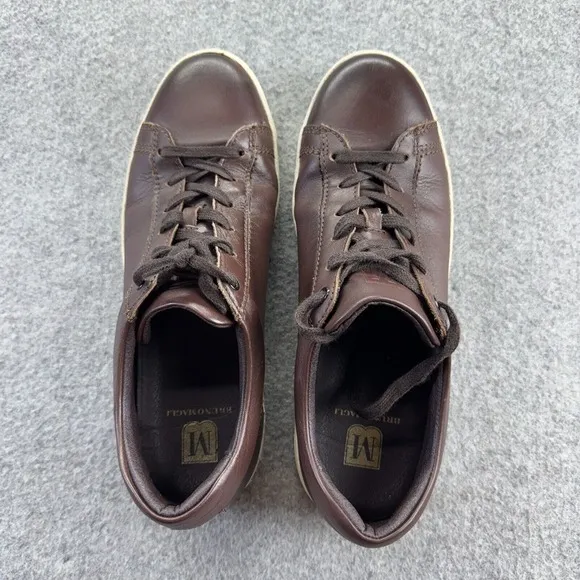 Bruno Magli Diego Sneakers Men's 10M Cognac Low Top Shoes‎ Brown Leather Lace Up