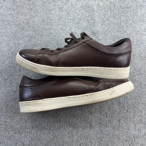 Bruno Magli Diego Sneakers Men's 10M Cognac Low Top Shoes‎ Brown Leather Lace Up