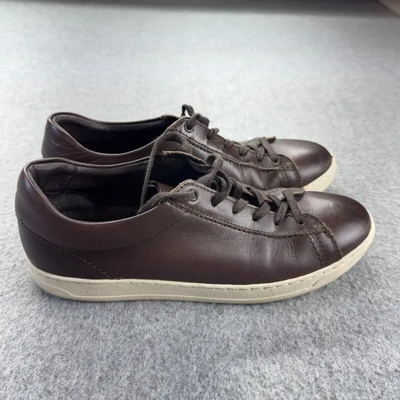 Bruno Magli Diego Sneakers Men's 10M Cognac Low Top Shoes‎ Brown Leather Lace Up