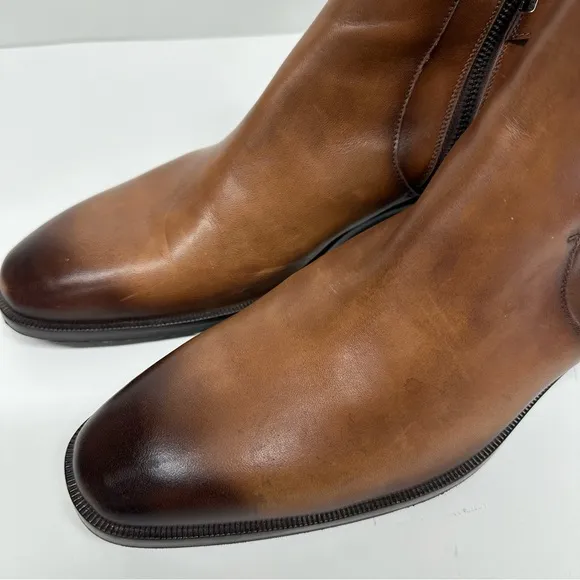 Bruno Magli Men's Angiolini Zip-up Cognac Leather Boot