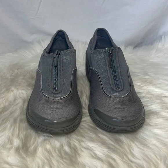 Bzees Naturalizer Diva Grey Zip Front Comfort Shoes Sz  9
