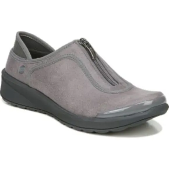 Bzees Naturalizer Diva Grey Zip Front Comfort Shoes Sz  9