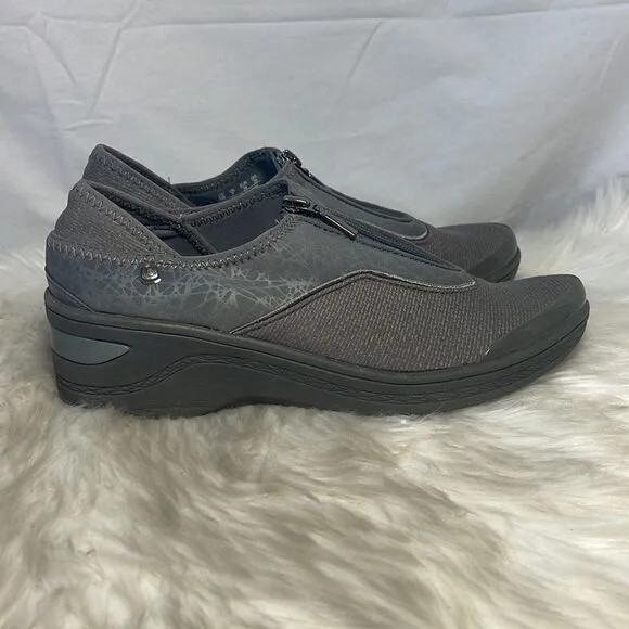 Bzees Naturalizer Diva Grey Zip Front Comfort Shoes Sz  9