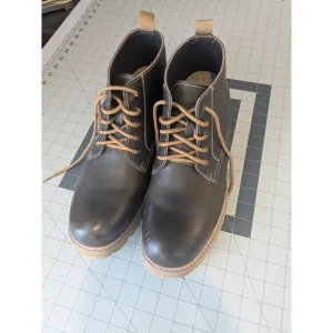 CALTO  Size 10 Height Increase 2.5&quot; Boots Elevator Shoes Dark Brown Leather Men