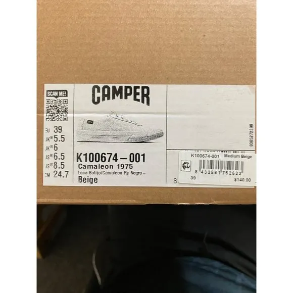 Camper Men’s Camaleon Sneaker Beige Size EU 39 US 6.5M NIB