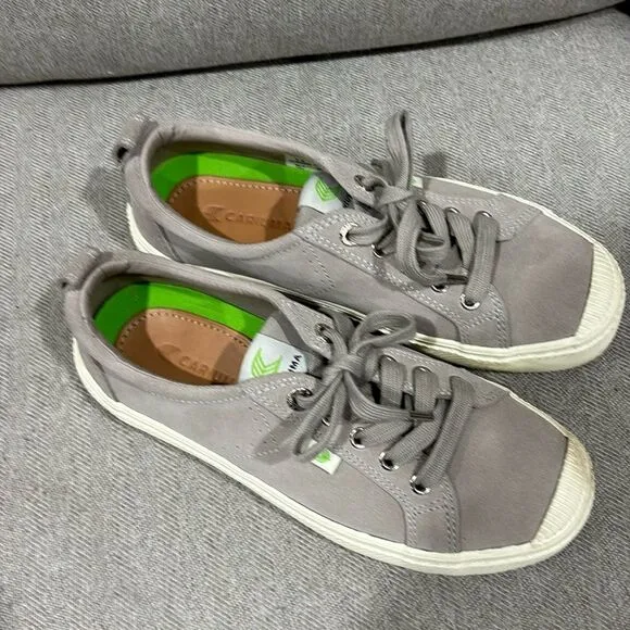 Cariuma OCA Low Shoes Womens 8 Mystic Gray Canvas Lace Up Sneakers