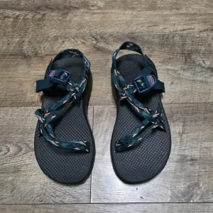 Chaco Teal and Black Strappy Sandals Women Size 9