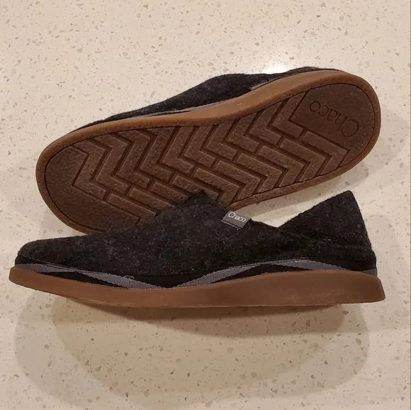 Chaco Vegan Slipper Shoes, Black Felt/Fleece Lined, EVA Footbed, Men's 8.5, NWT