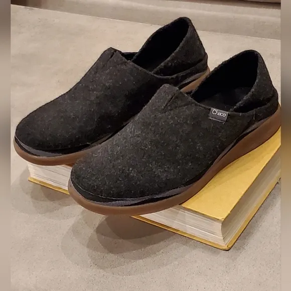 Chaco Vegan Slipper Shoes, Black Felt/Fleece Lined, EVA Footbed, Men's 8.5, NWT