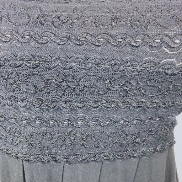 Chan Luu Handmade Black Strapless Lace Maxi Dress – Size L