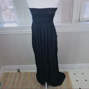 Chan Luu Handmade Black Strapless Lace Maxi Dress – Size L