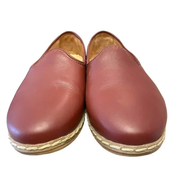 CHARIX Women's Cognac Maroon Red LeatherLoafer Flats Size 38 (8)