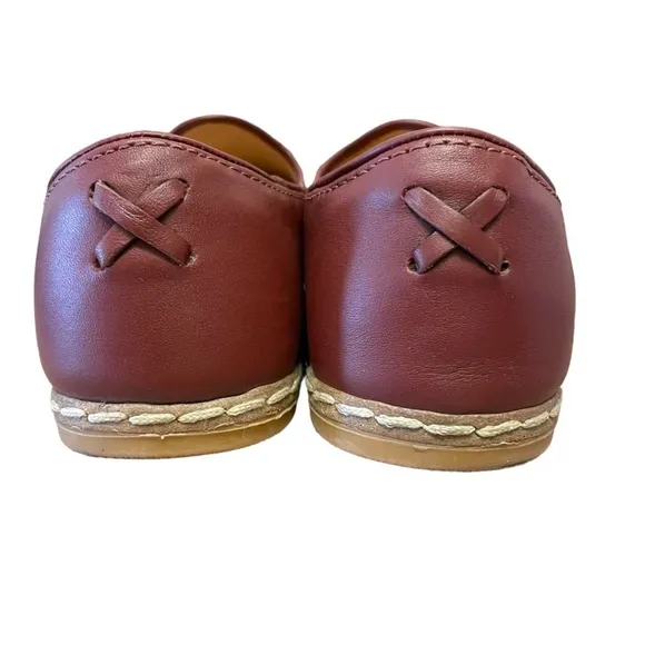 CHARIX Women's Cognac Maroon Red LeatherLoafer Flats Size 38 (8)