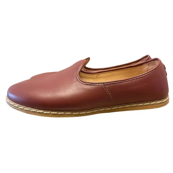CHARIX Women's Cognac Maroon Red LeatherLoafer Flats Size 38 (8)