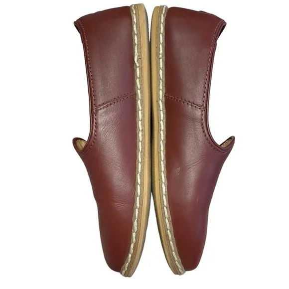 CHARIX Women's Cognac Maroon Red LeatherLoafer Flats Size 38 (8)