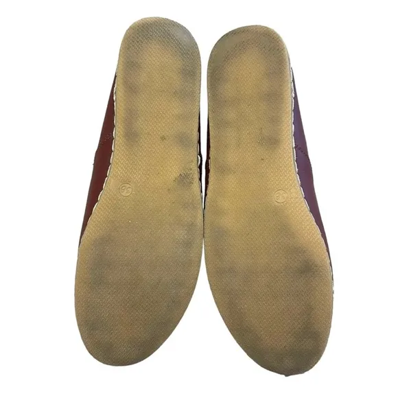 CHARIX Women's Cognac Maroon Red LeatherLoafer Flats Size 38 (8)