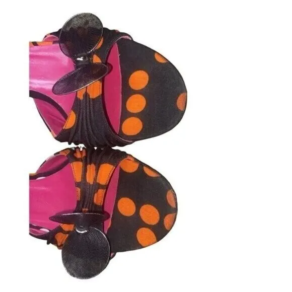 Christian Lacroix Women's Heel Mules Sandals Ladybug Pattern Size 6.5