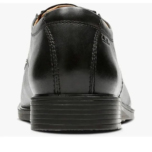 Clarks Black Oxford Tilden Cap Toe Lace Up Classic Leather Shoes 8.5